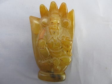 Antique Chinese Hand Buhdda Statue Pendant