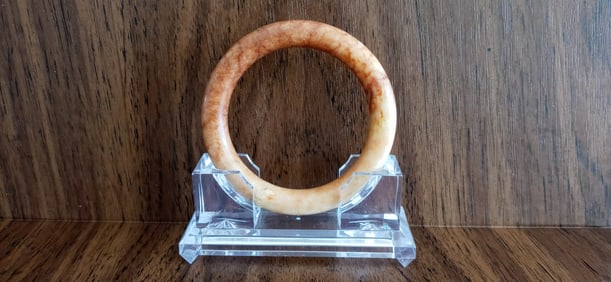 Natural White Jade Bangle Bracelet .Untreated Genuine