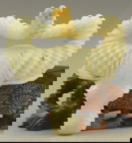 Antique Hand Carved Chinese Jade Ram Statue