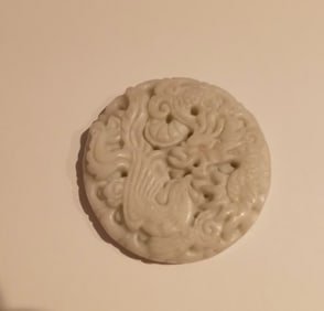 Antique Master Carved Natural Jade Lucky Dragon Pendant