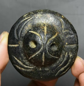 Old rare Hongshan Meteorite(Black Magnet)UFO Big Dipper Flying Saucer Statue