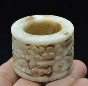 Chinese old Natural Jade Hand-Carved Pendants~Ring