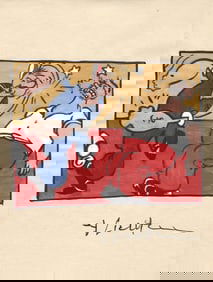 Mixed Media on Paper. Signed Lower right Roy Lichtenstein