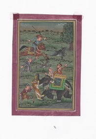 Persian Maharajah Hunting Illuminate Painting