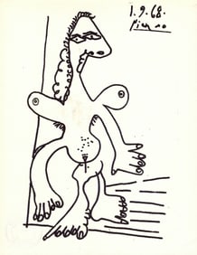 Rare Pablo Picasso Fine Art Drawing Ink on Paper