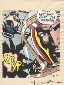 Mixed Media on Paper. Signed Lower right Roy Lichtenstein