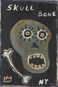 JMB Signed - SAMO NYC- Painting. Mixed Media Painting on Cardboard