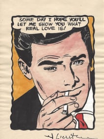 Mixed Media on Paper. Signed Lower right Roy Lichtenstein