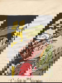 Mixed Media on Paper. Signed Lower right Roy Lichtenstein