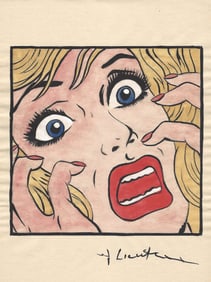 Mixed Media on Paper. Signed Lower right Roy Lichtenstein