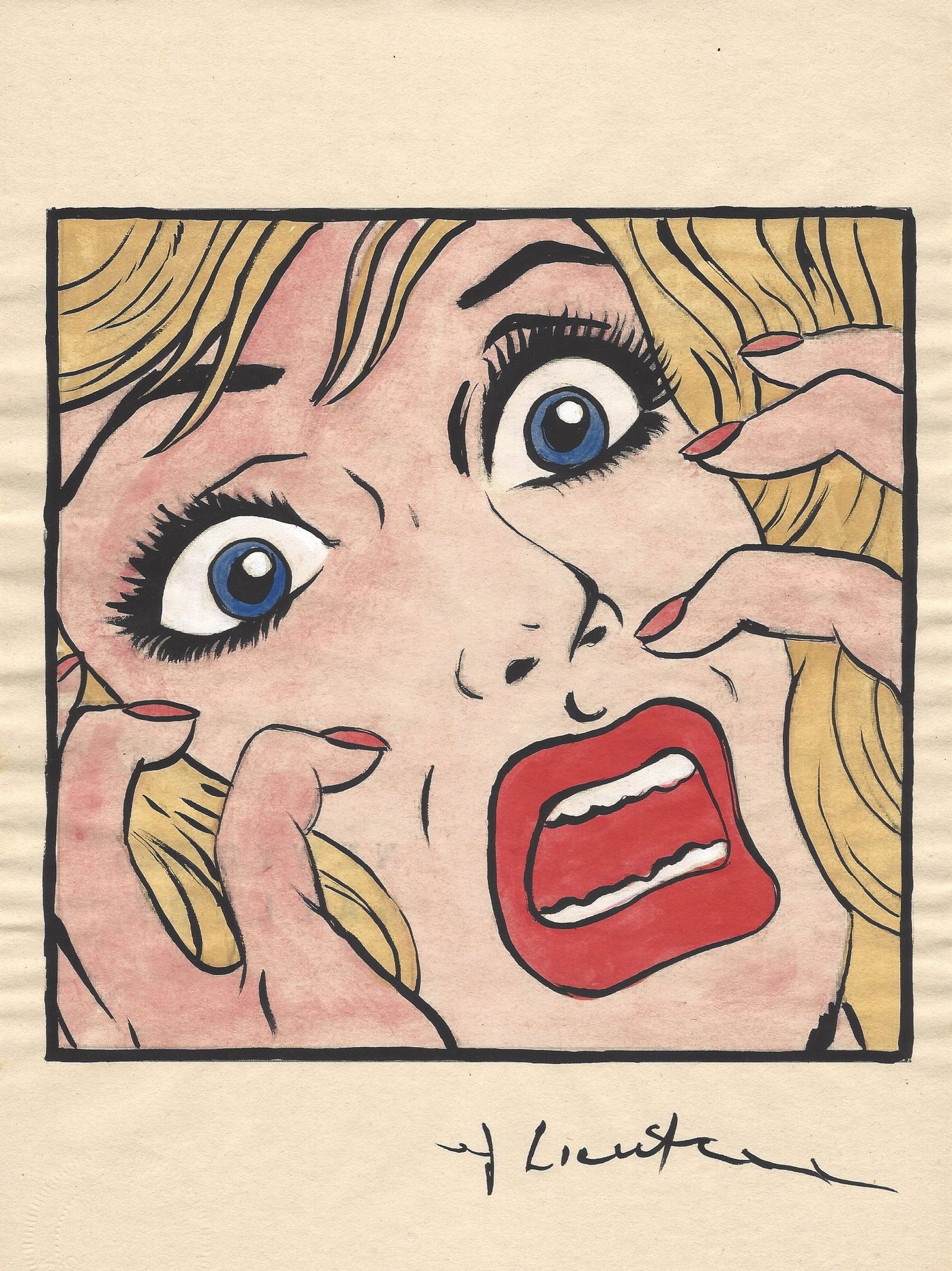 Mixed Media on Paper. Signed Lower right Roy Lichtenstein: Mixed Media on Paper. Signed Lower right Roy Lichtenstein. Size: 8 1/4 x 11 3/4.It is being sold in the manner or style of the artist.Good Condition See Photos.We pack & Ship for you. We take care of