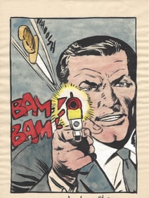 Mixed Media on Paper. Signed Lower right Roy Lichtenstein