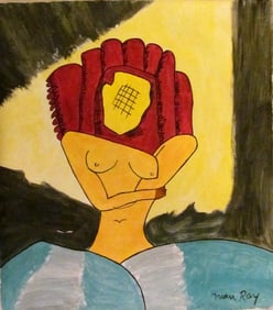 Abstract Painting Signed Man Ray, Modern Art