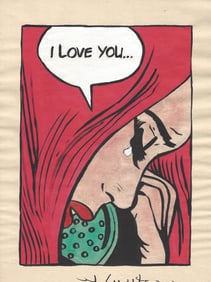 Mixed Media on Paper. Signed Lower right Roy Lichtenstein