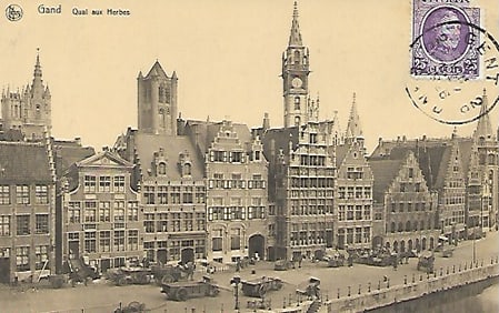 Paris-Bruxelles Litho Post Card Canceled Stamp