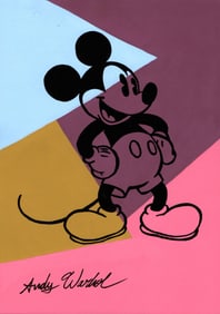 Signed Andy Warhol Mixed Media on Paper