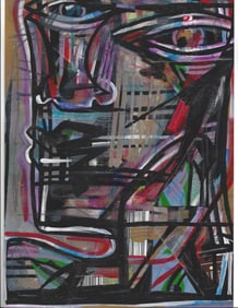 ORIGINAL Graffiti Mixed Media PAINTING On Recycled Cardboard