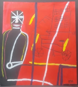 New York Expressionist Painting Mixed Media