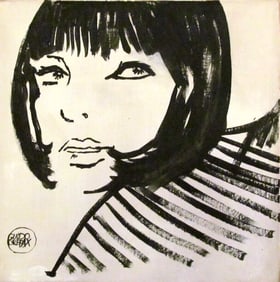 Vintage Abstract Painting on Canvas Signed  - Guido Grepax