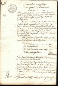 1800s Antique French Hypothèques Watermarked Document Antique document conservation des