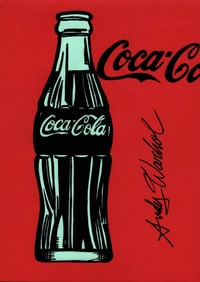 Signed Andy Warhol Mixed Media on Paper. COCA COLA, Embossed Stamp