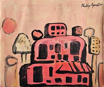 Signed Philip Guston, Vintage Abstract Canvas, Modern Art