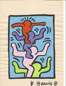 Signed Andy Warhol Mixed Media on Paper