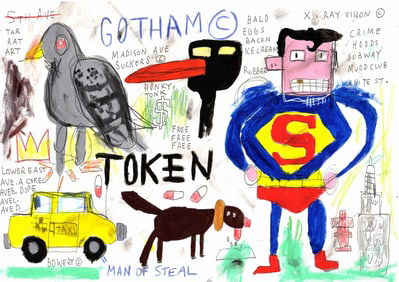 Vintage Abstract Painting Signed Victor Brauner, Modern Art