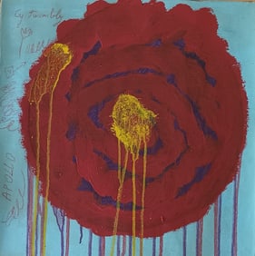 Vintage Abstract Painting Signed Cy Twombly, Modern Art