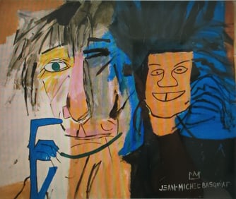 Warhol & Basquiat Painting on Canvas Modern Art