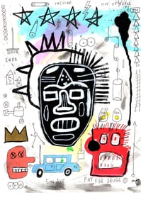 Jean Michel Basquiat Expressionism Large Painting Drawing