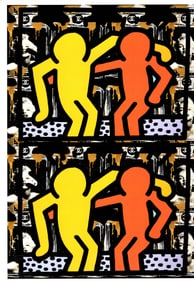 Large Pop Art Lithograph Print  Keith Haring  W/COA
