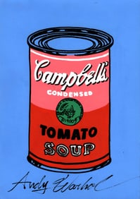 Signed Andy Warhol Mixed Media on Paper. , Embossed Stamp