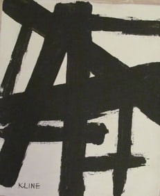 Signed Kline Abstract Expressionism Painting On Canvas