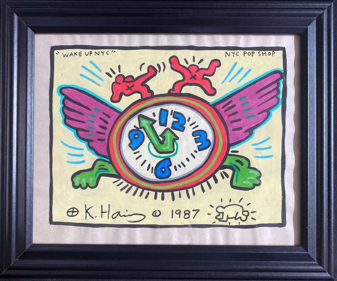 Keith Haring Painting on Paper SIGNED NYC. (1 of 6)