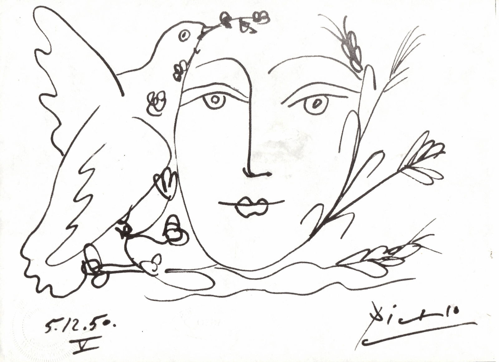 Pablo Picasso Fine Art Print. Ink on Paper.Embossed Stamp (1 of 2)