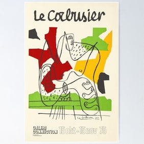 Le Corbusier Lithograph Print (Exhibition 1952). Abstract, Modernism