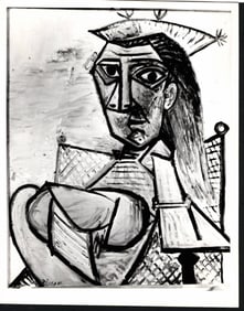 Original Vintage Photography Pablo Picasso Woman Sittin