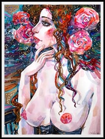 Original Modern Nude Woman Painting Signed