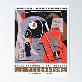 Le Corbusier Lithograph Print (Exhibition 1951). Abstract, Modernism