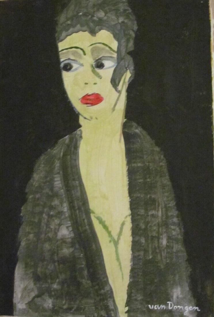 Vintage Abstract Painting on Canvas Signed - Van Dongen , Modern Art (1 of 4)