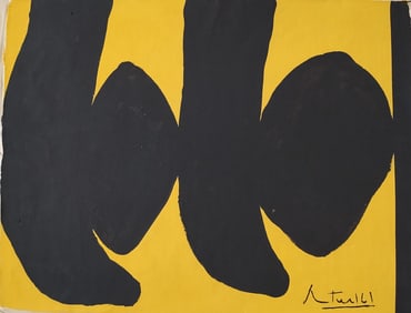 Robert Motherwell (American 1915-91) Painting on Canvas, Stamped on reverse. New York. Nov 15 1982