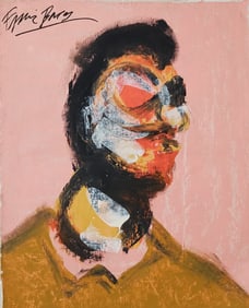 Francis Bacon British 1909 -1992. Surrealist Painting on Canvas, Stamped on reverse.