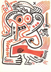 1985 Keith Haring Fine Art Print. Ink on Paper