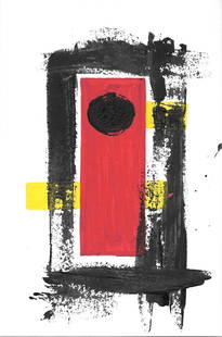 Original Abstract NYork Geometric Expressionis Painting: Original Abstract New York Geometric Expressionism Painting, Signed. Paper Size: 7 1/2 x 11 in. Signed on back. Embossed Stamped.140 lb Premium Cardstock Paper.