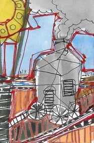 J Rivera New York Mixed Media Abstract Painting