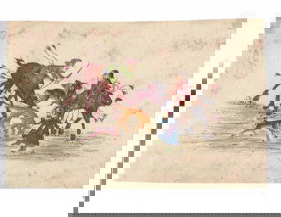 Persian Maharajah Hunting Illuminate Painting: Persian Maharajah Hunting Illuminate Painting. Approx Size: Art Work: 7 1/2 x 5 inches Pictures are as accurate as possible, however color may look different on each monitor. Good Condition. See photo
