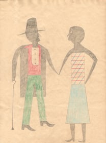 Bill Traylor Outsider Folk Art Painting on Paper