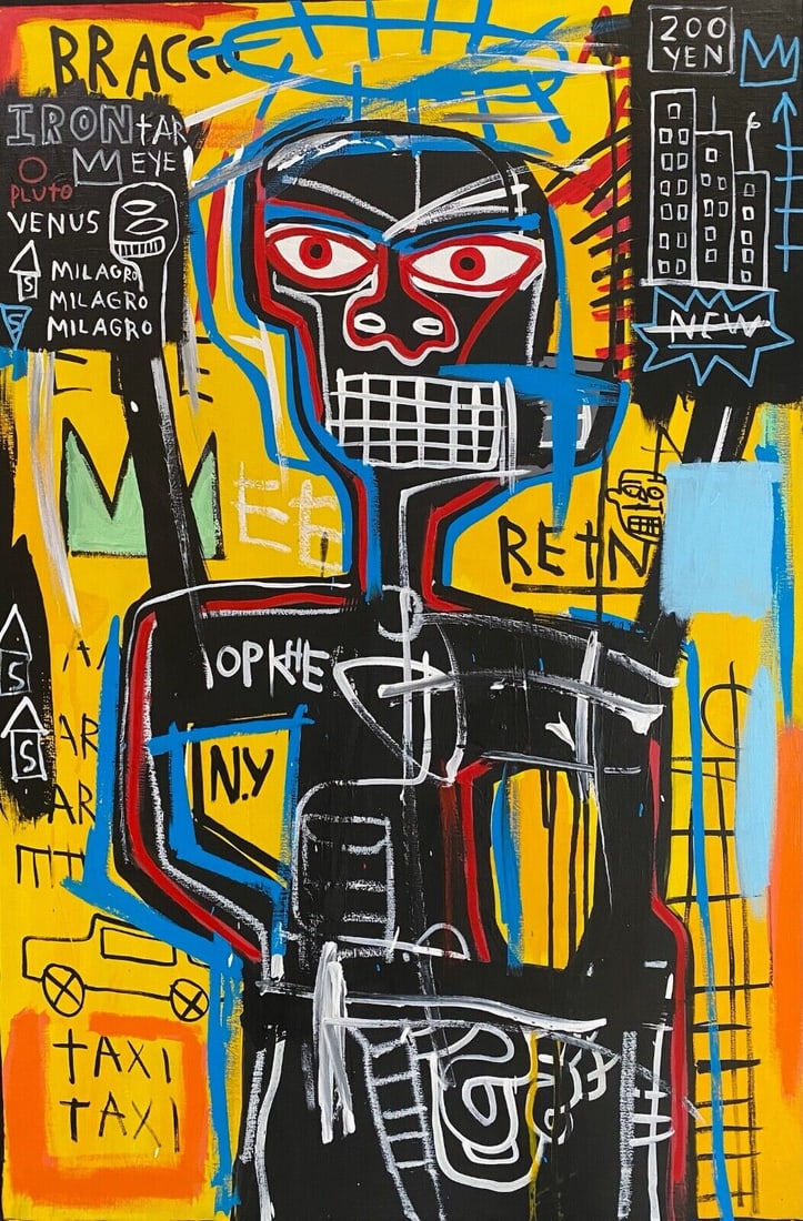Rare Huge Basquiat Vintage Painting “Aopkhes” 1982, Brooklyn,Expressionism Painting On (1 of 9)