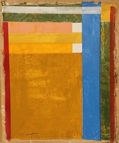 ATTR TO RICHARD DIEBENKORN ABSTRACT OIL PAINTING ON CANVAS